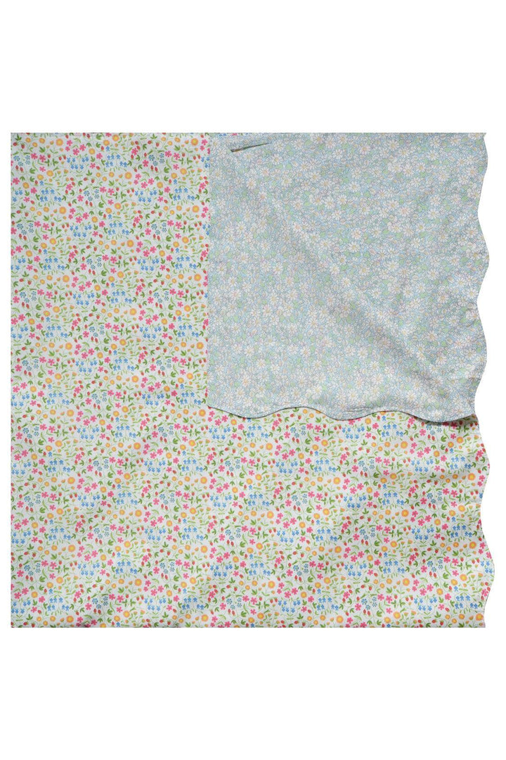 Reversible Wavy Tablecloth made with Liberty Fabric LITTLE MIRABELLE & ALICE W - Coco & Wolf