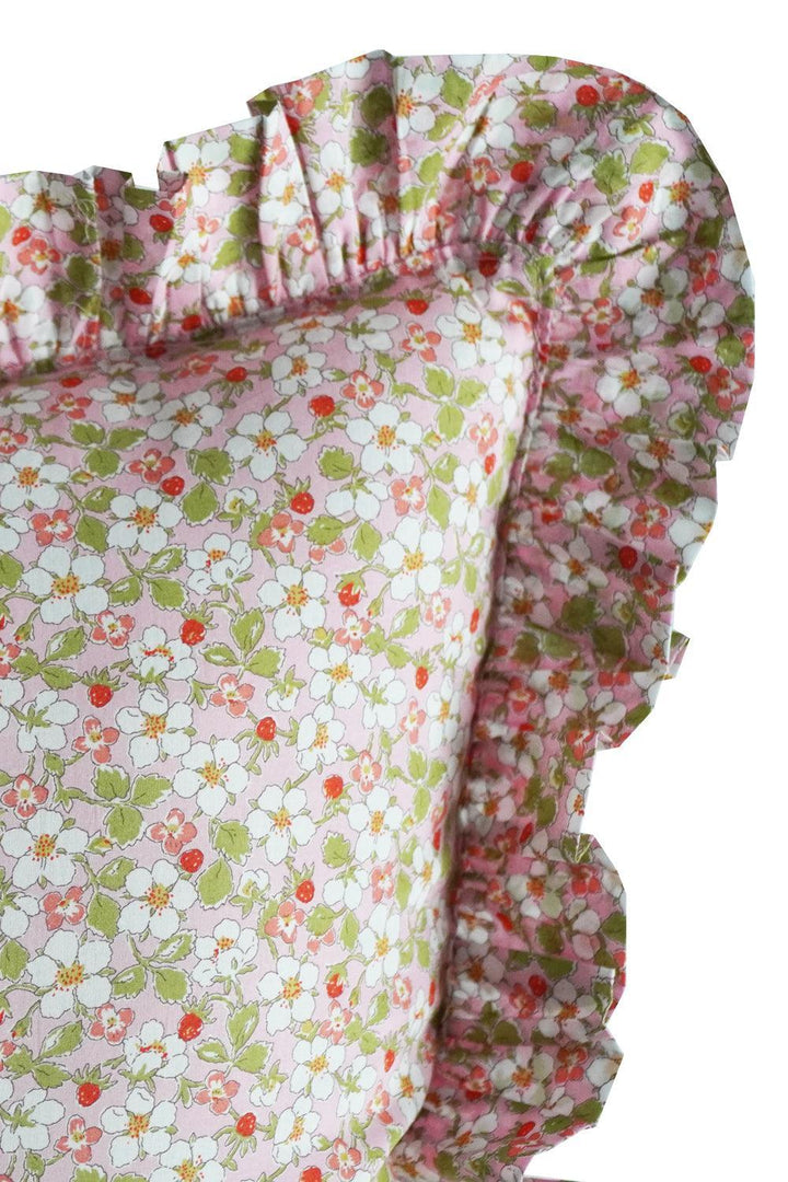 Ruffle Bolster Lumbar Cushion made with Liberty Fabric PAYSANNE BLOSSOM - Coco & Wolf