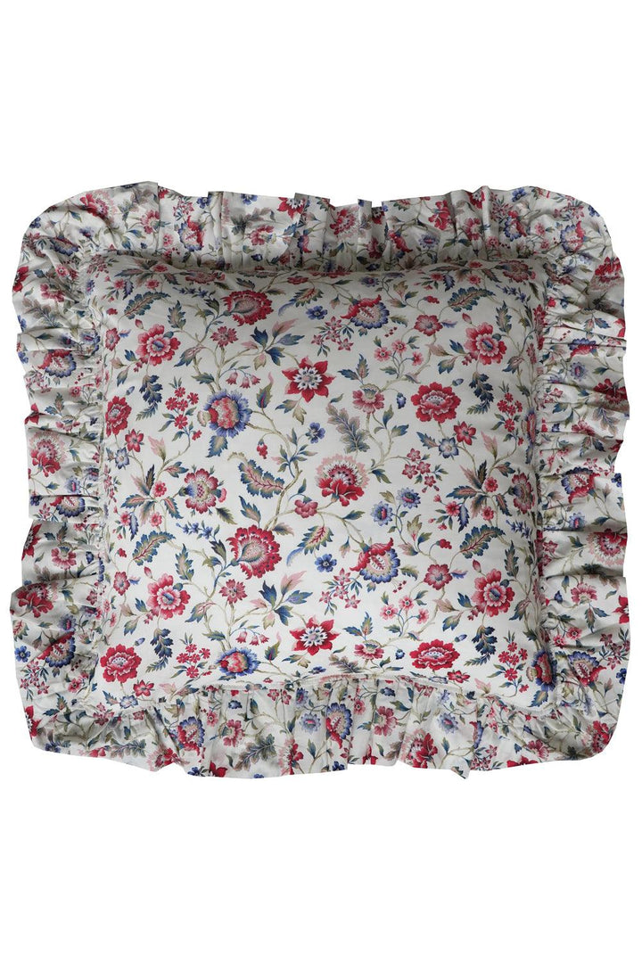 Ruffle Cushion made with Liberty Fabric EVA BELLE
