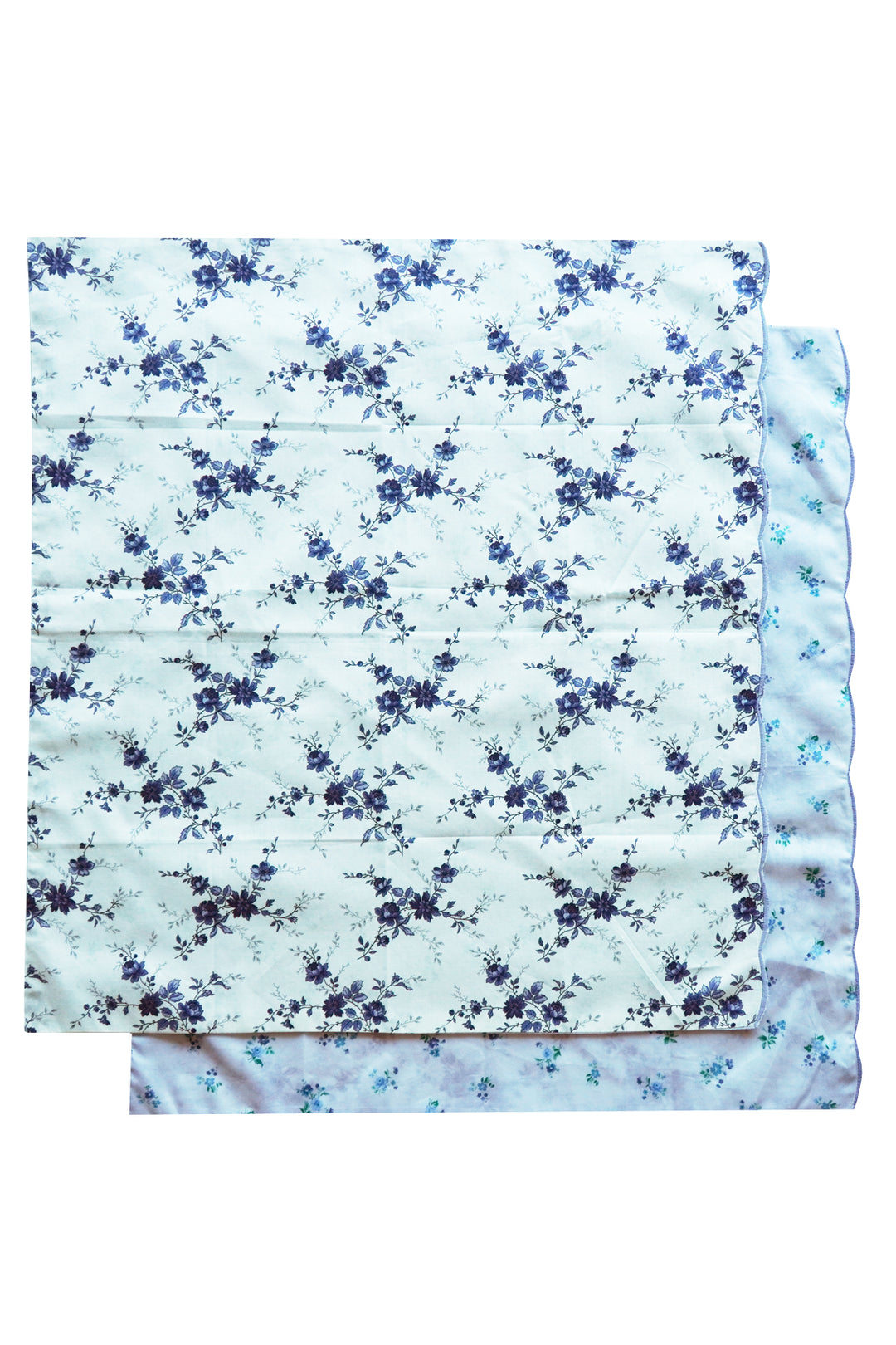 Bridgerton Reversible Scallop Edge Napkin made with Liberty Fabric AMELIE LUISE & POSY CORSAGE BLUE