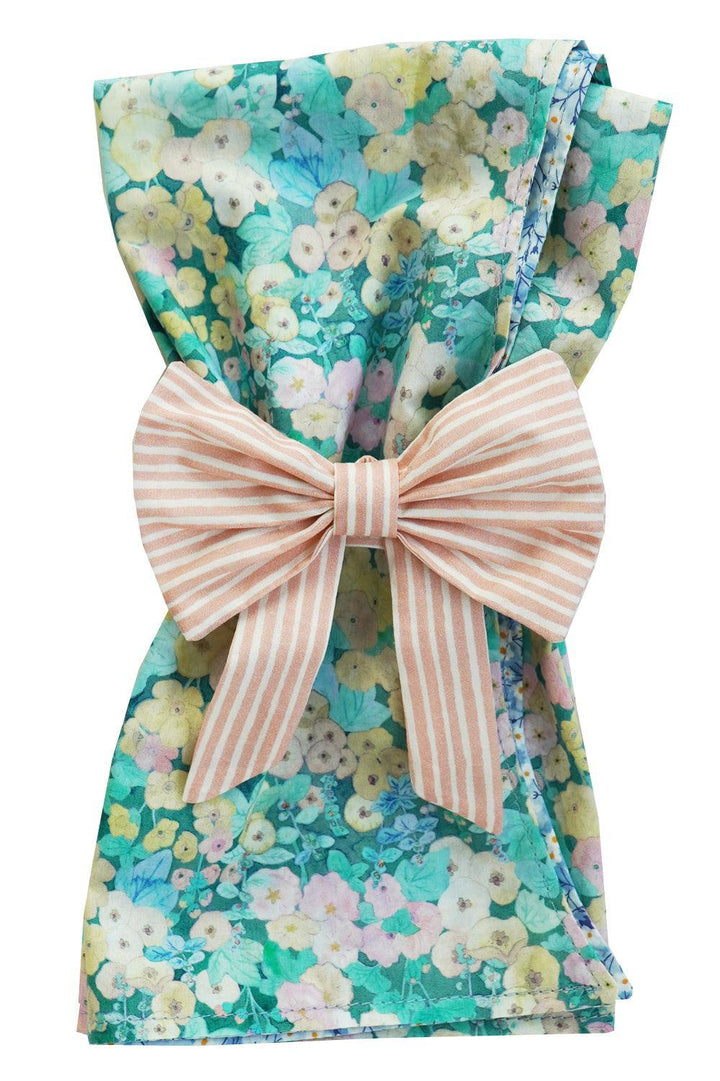 Set of 4 Napkin Ring Bows made with Liberty Fabric ELEMENTS - Coco & Wolf