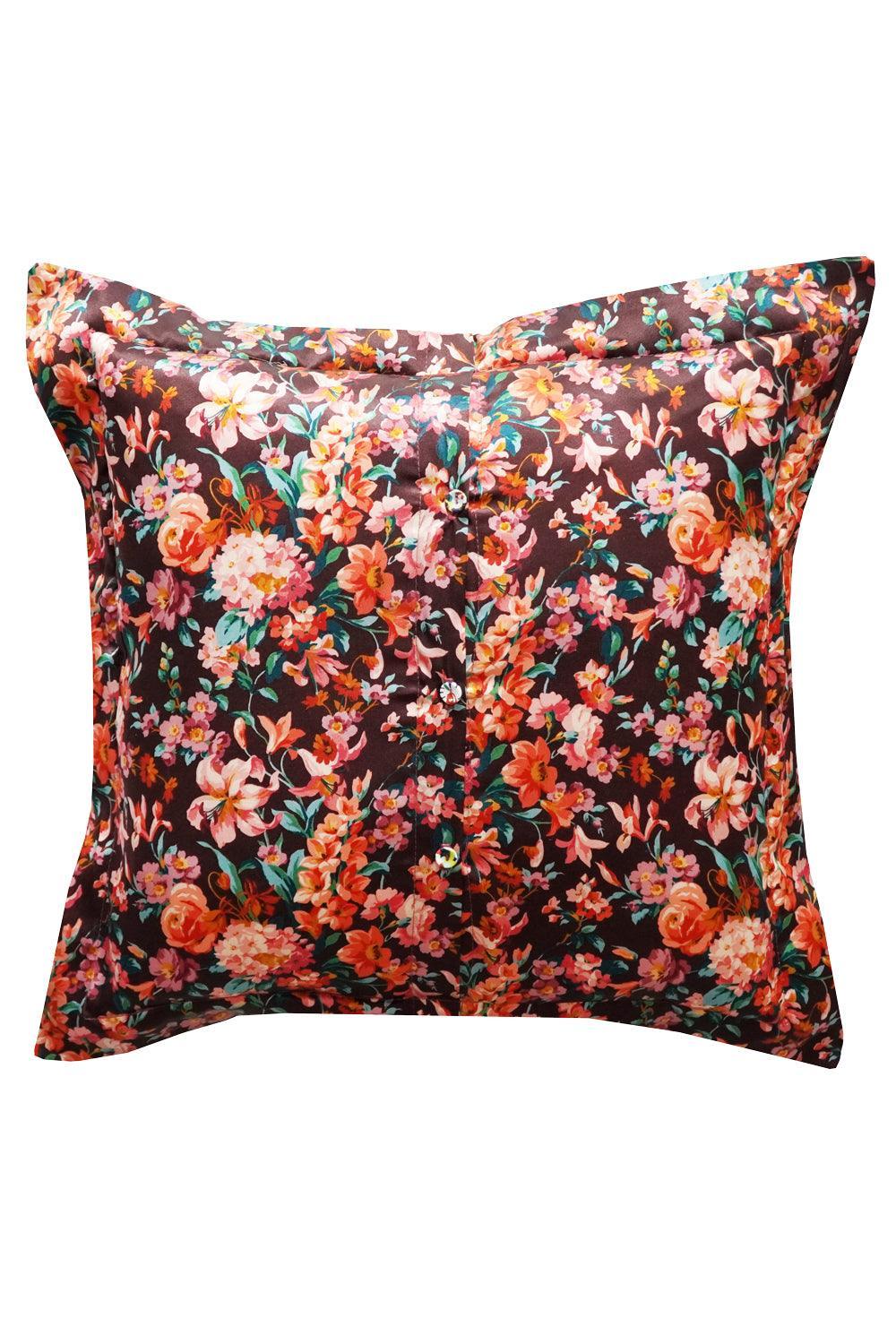 Silk Patchwork Cushion made with Liberty Fabric MONTAGUE MEWS - Coco & Wolf