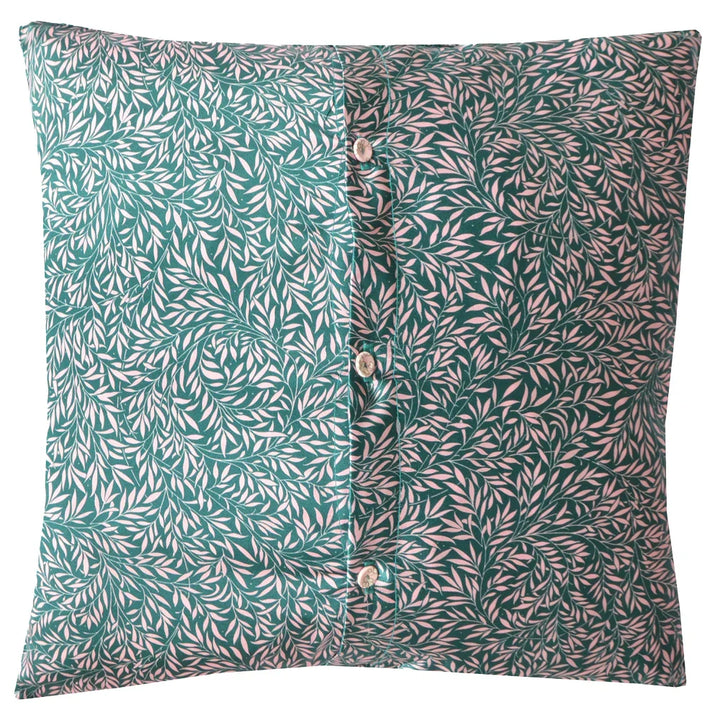 Silk Patchwork Cushion made with Liberty Fabric PEACOCK MANOR & WILLOW WOOD