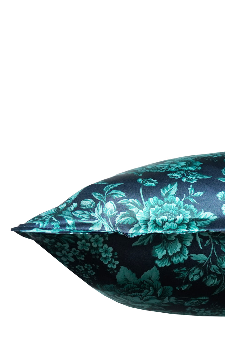 Bridgerton Silk Pillowcase made with Liberty Fabric REGENCY TRAIL GREEN