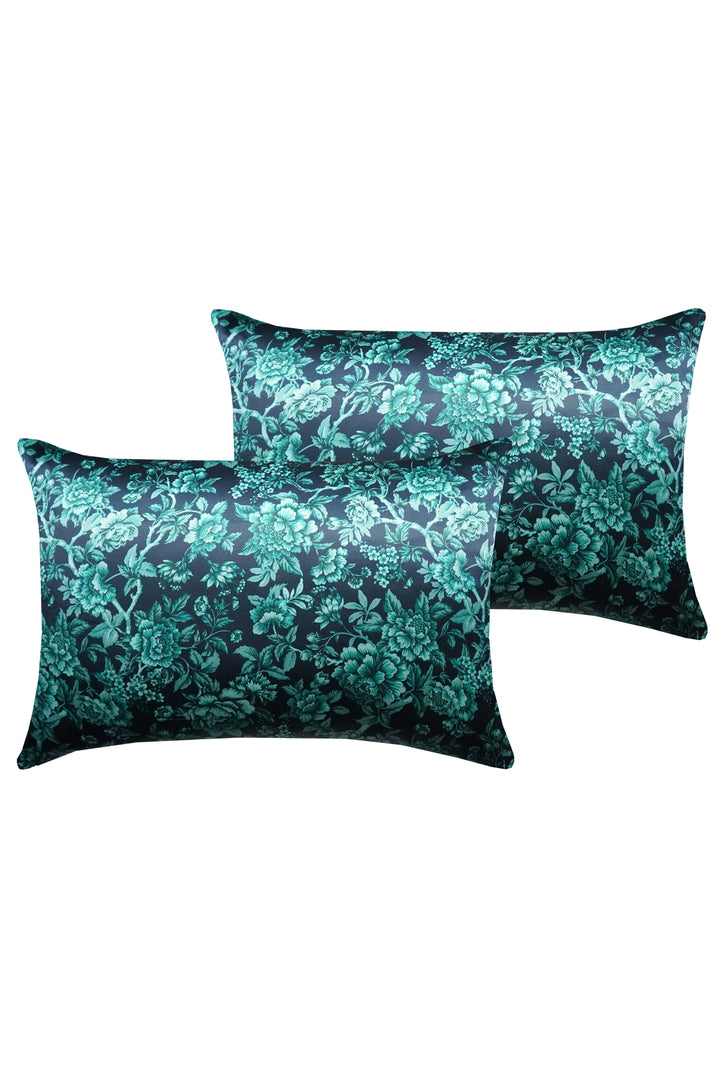 Bridgerton Silk Pillowcase made with Liberty Fabric REGENCY TRAIL GREEN