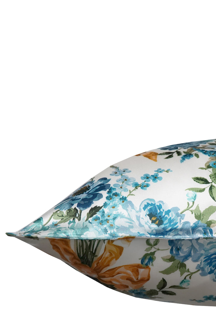 Bridgerton Silk Pillowcase made with Liberty Fabric BOW BOUQUET GOLD