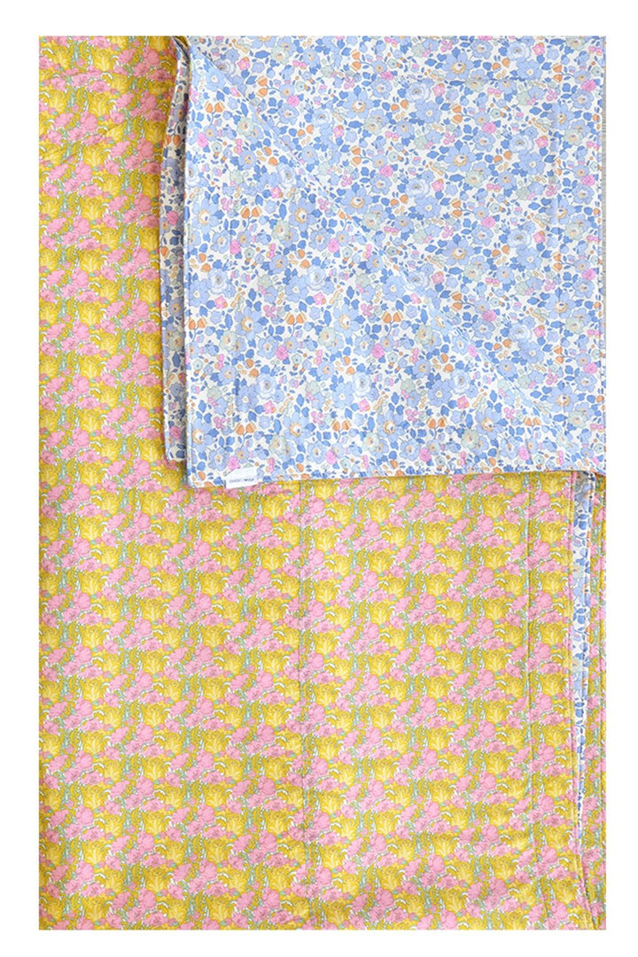 Reversible Stitch Border Bedspread made with Liberty Fabric BETSY & CLEMENTINA
