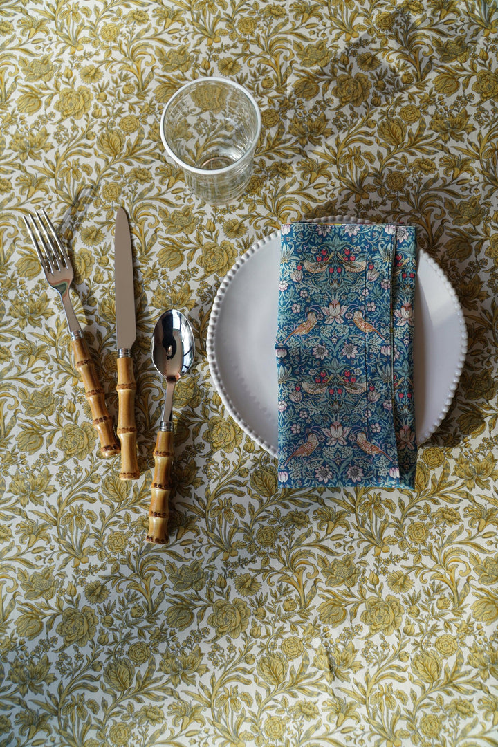 Reversible Stitch Napkin Set made with Liberty Fabric STRAWBERRY THIEF & BETSY SAGE