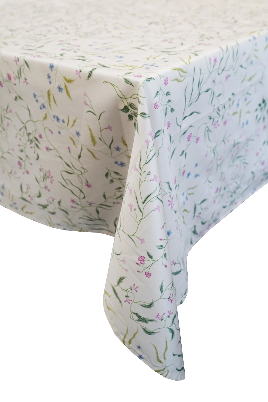 Bridgerton Stitch Edge Tablecloth made with Liberty Fabric REGAL BLOSSOM GREEN