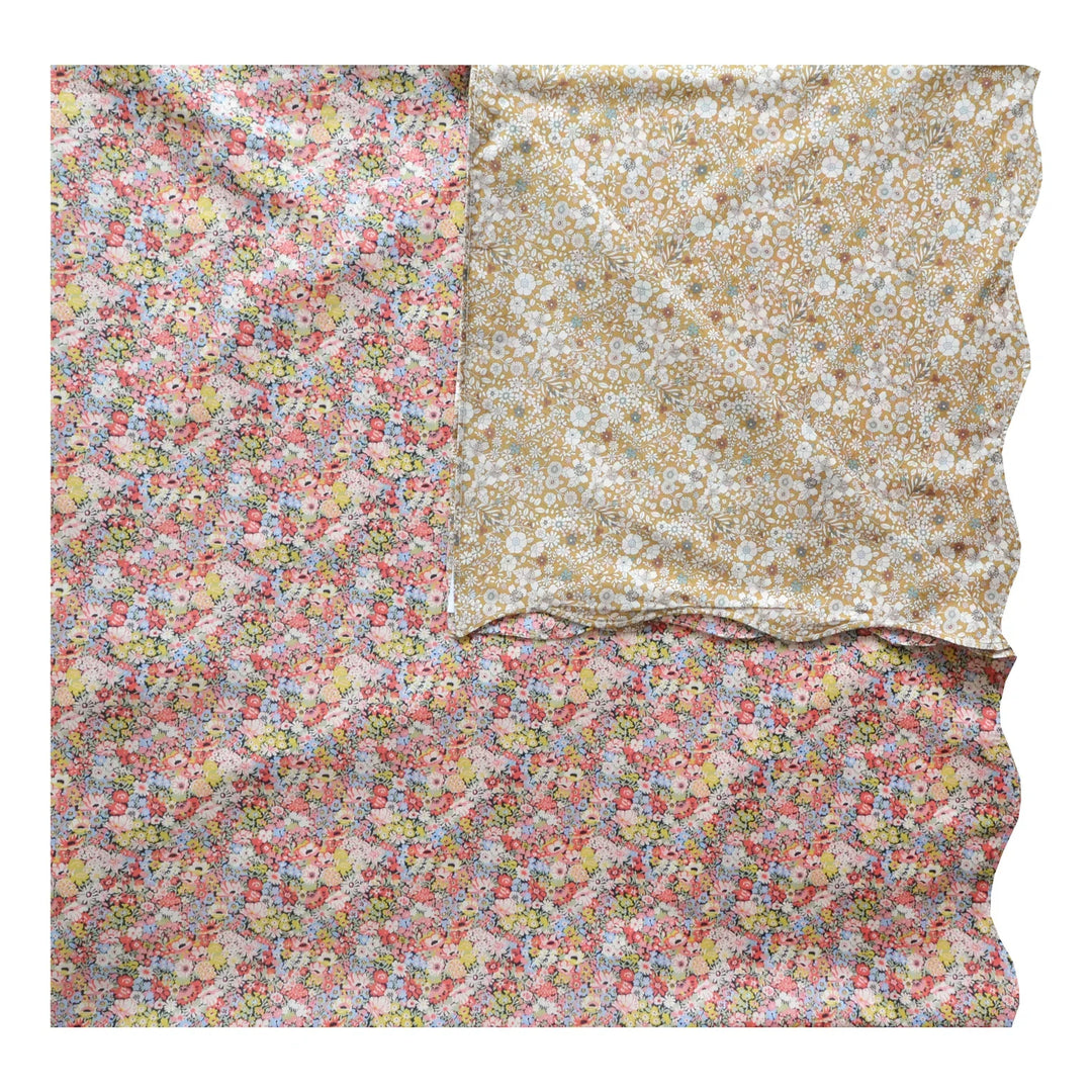 Reversible Wavy Tablecloth made with Liberty Fabric THORPE HILL & JUNE'S MEADOW - Coco & Wolf